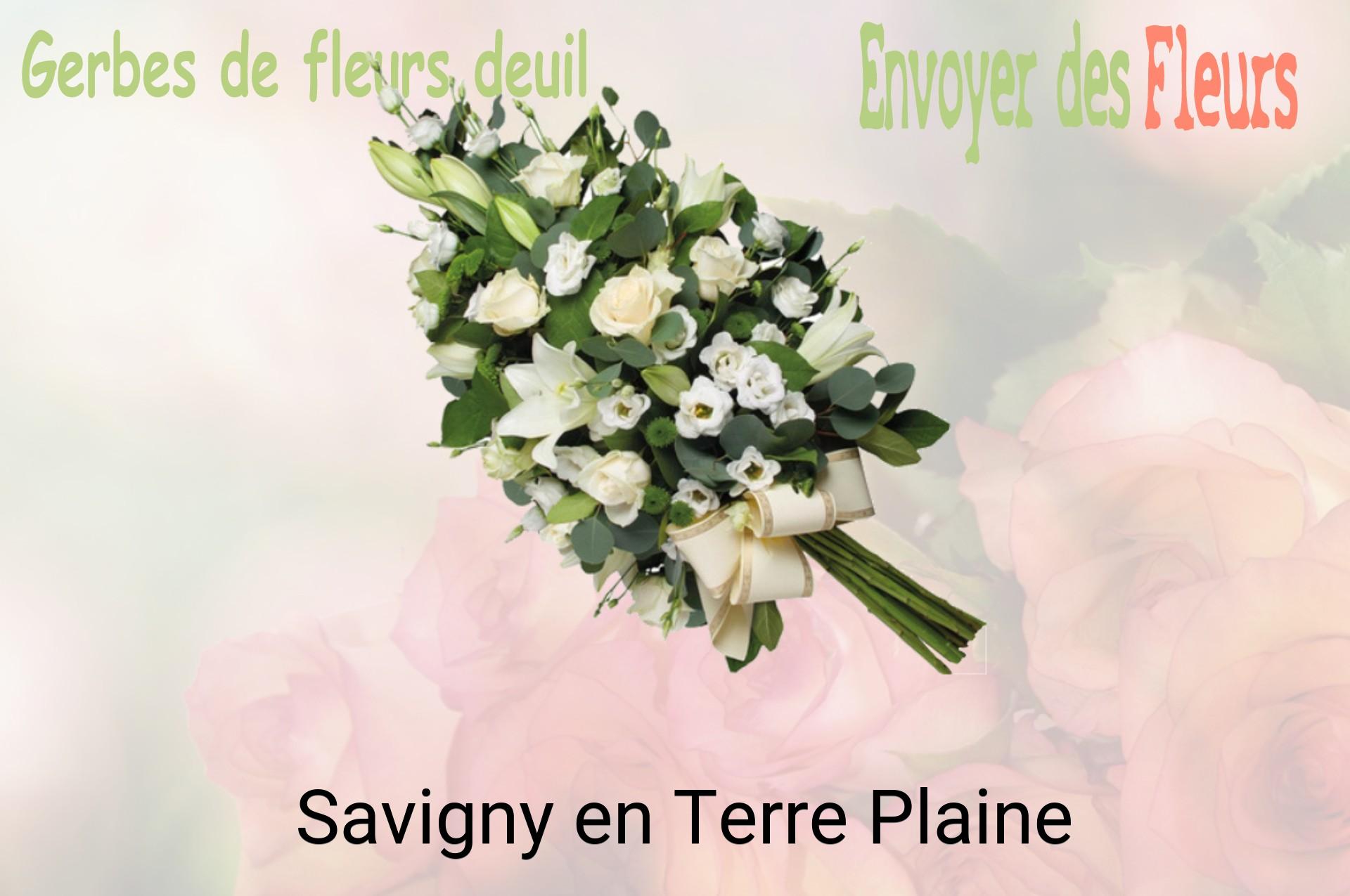 Gerbe de fleurs de deuil livrée à Savigny-en-Terre-Plaine